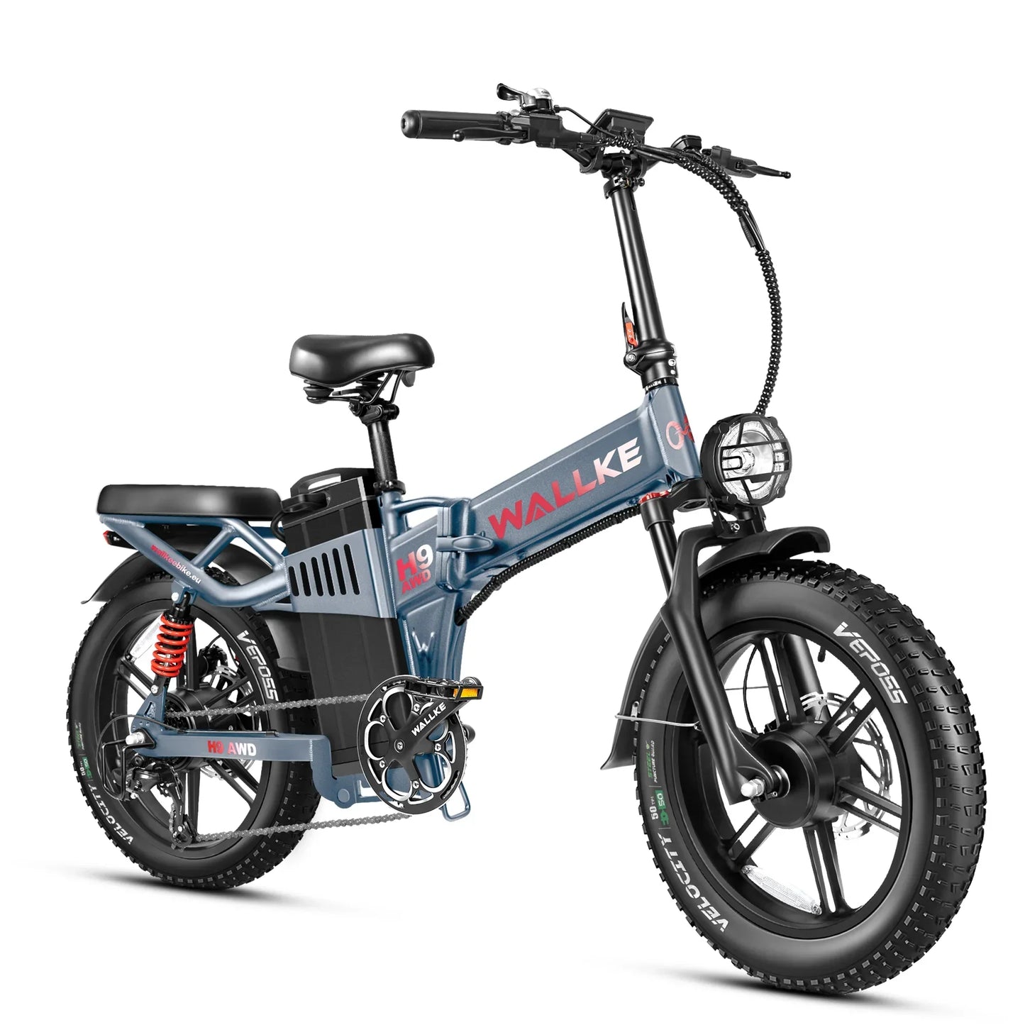 Wallke H9 AWD EBike 3200w 60/82Ah AWD FOLDING Dual Motor E-bike|Samsung battery-82Ah/3936Wh|App Smart Display|Top Speed-34mph Wallke