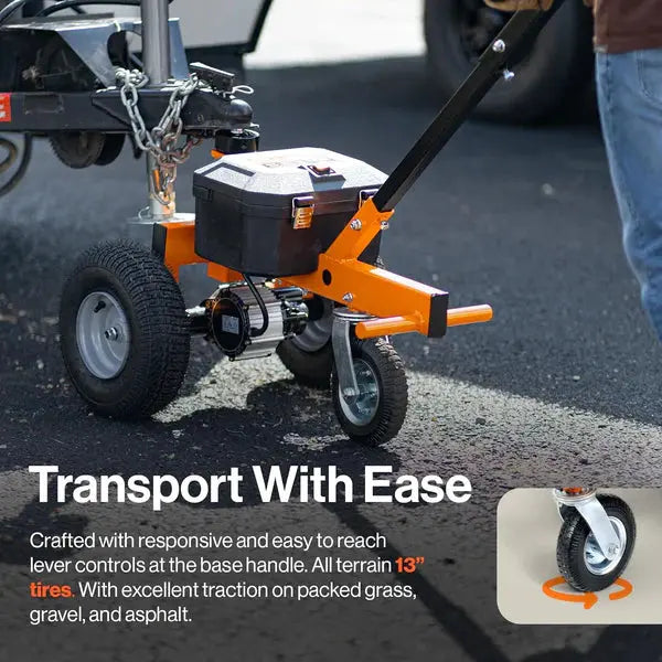 Electric Trailer Dolly - 24V 7Ah Battery, 2800 lb Towing Capacity (New Frame) Renovomotors