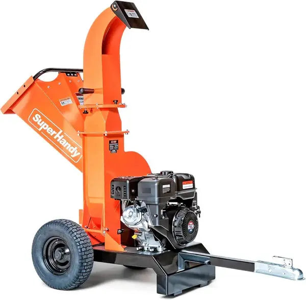 SuperHandy Towable Wood Chipper – 4 in. Chipping Capacity, 15HP Gas Engine, 13 in. Wheels, Electric Start, Trailer-Ready with 2 in. Coupler Renovomotors