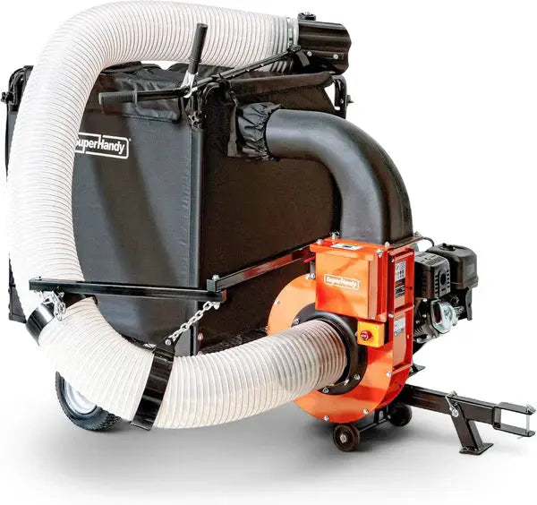 SuperHandy Towable Leaf and Lawn Vacuum – 180 Gal Collection, 15HP Electric Start Engine, Serrated Impeller, Pin-Hitch, One-Hand Dump, 13 in. Wheels Renovomotors