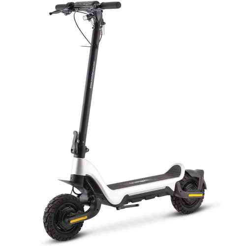 MotoTec Fury 48v 1000w Lithium Electric Scooter Silver Top Speed: 31 mph Range Per Charge: 10-25 miles