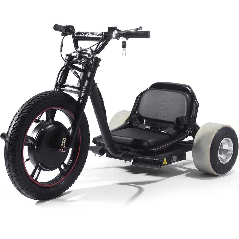 MotoTec Drifter 48v/17.5ah 800w Electric Trike 22 MPH 20 Miles Range Capacity:240Lbs Foldable/Off Road Use Only MotoTec