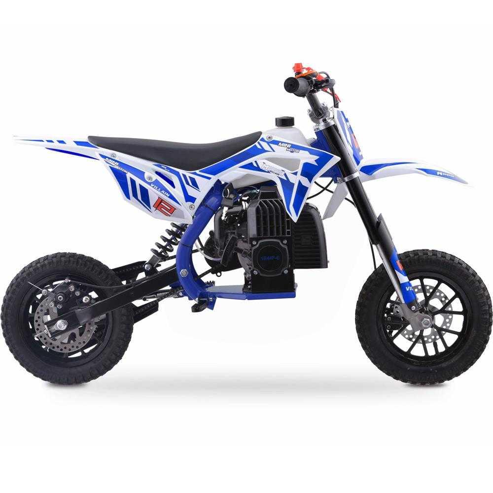 Mototec Villain 52cc 2-Stroke Kids Gas Dirt Bike,Tires:12.5x2.75,Max Rider Weight: 165 lbs,Top Speed: 20 mph,