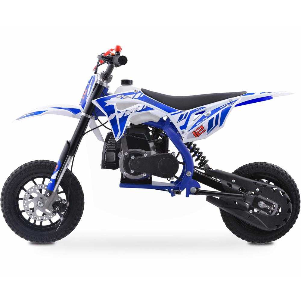 Mototec Villain 52cc 2-Stroke Kids Gas Dirt Bike,Tires:12.5x2.75,Max Rider Weight: 165 lbs,Top Speed: 20 mph,
