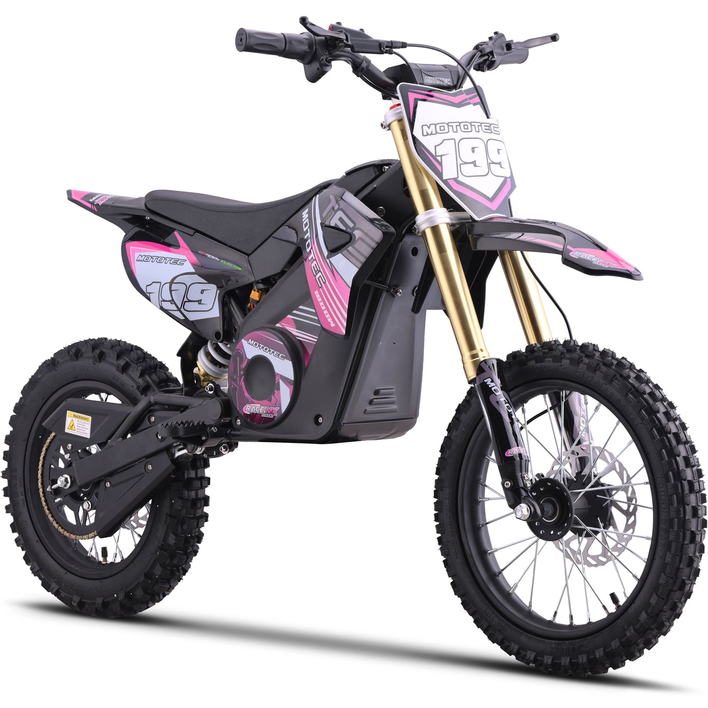 Mototec 48v Pro Electric Dirt Bike 1800w Lithium SteelAge-13+|Capacity:150 lbs|Speed-18 MPH|Rang-11 miles