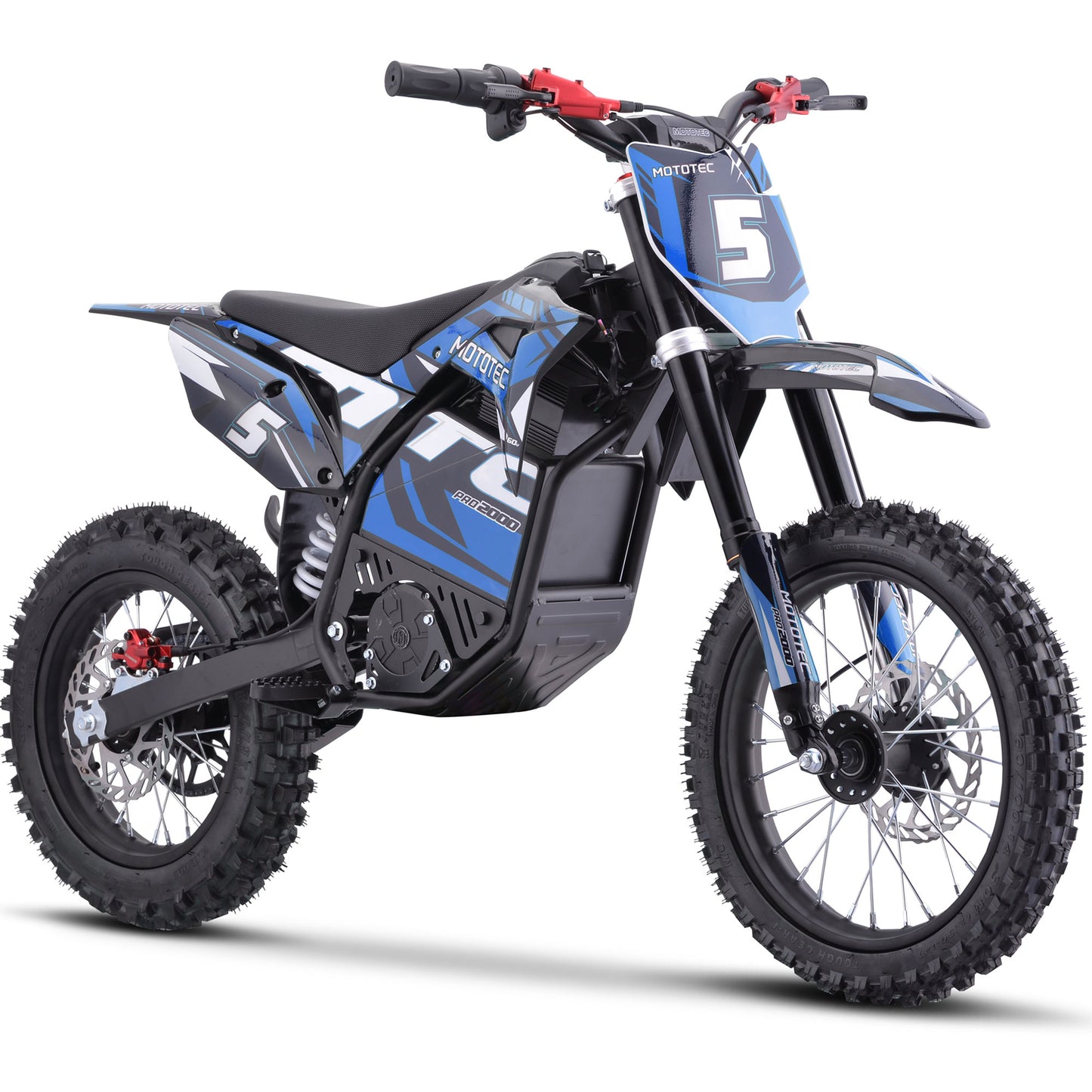 MotoTec 60v Pro Electric Dirt Bike 2000w Lithium|Distance Per Charge: 10-18 miles |Top Speed: 35-40 MPH