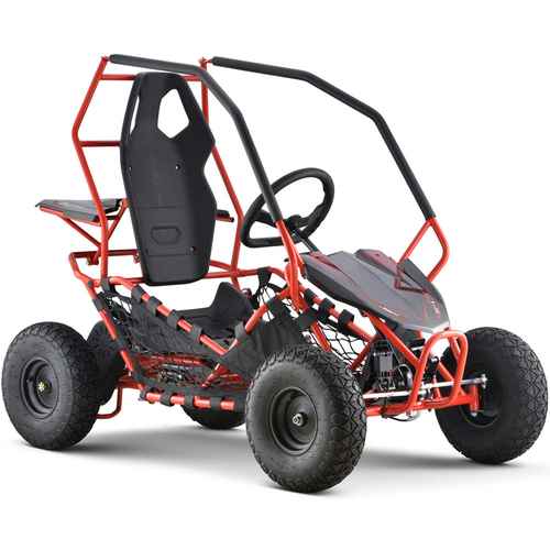 MotoTec Maverick Electric Go Kart 36v 1000w Three 12v/12ah Lead Acid Red 20mph range 12 miles
