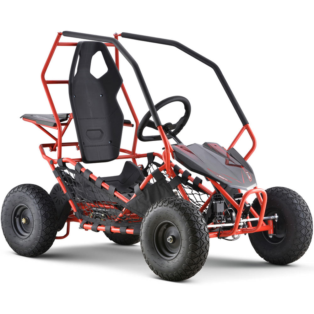 MotoTec Maverick Electric Go Kart 36v 1000w Three 12v/12ah Lead Acid Red 20mph range 12 miles