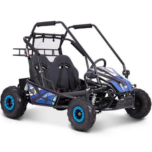 MotoTec Mud XL 60V 2000W Electric Go Kart Blue | Full Suspension 2 Seat Off-Road Kart