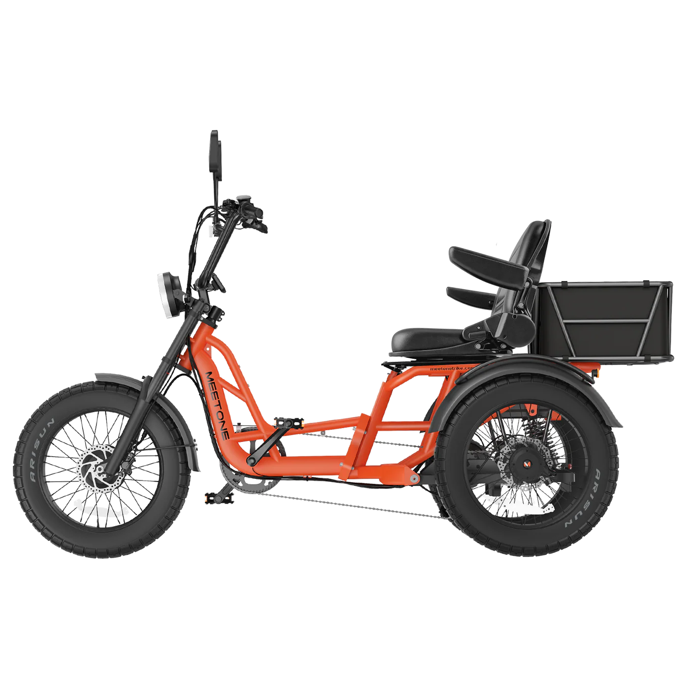 Meet One Tour 2.0 Dual Motor Electric Trike | 2400W Peak Power, 48V 50Ah Battery,
