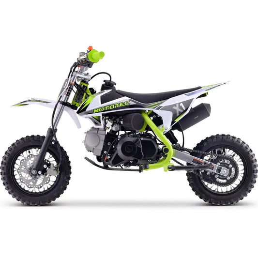 MotoTec X1 110cc 4-Stroke Gas Dirt Bike Green MotoTec