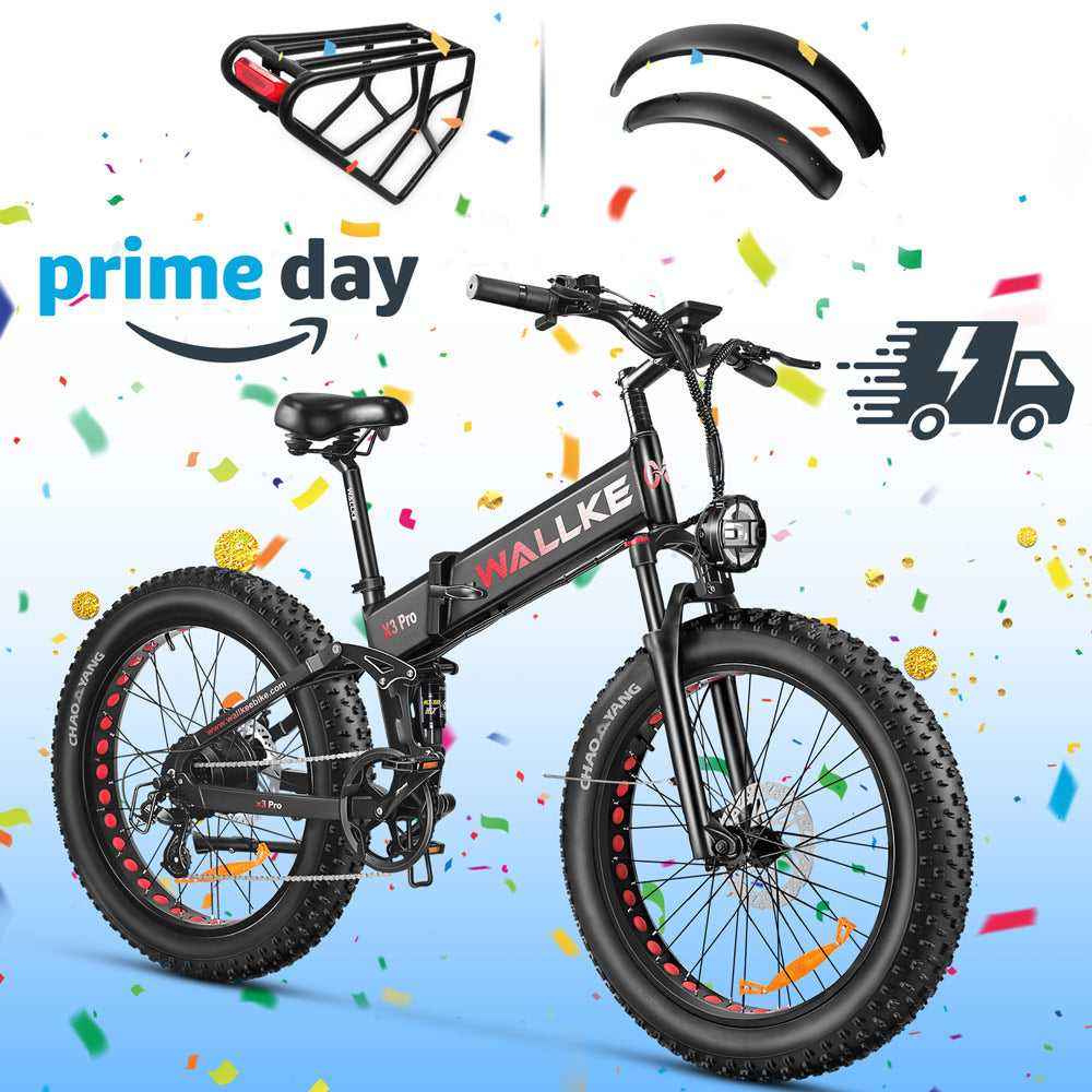 Wallke H9 AWD EBike 3200w 60/82Ah AWD FOLDING Dual Motor E-bike|Samsung battery-82Ah/3936Wh|App Smart Display|Top Speed-34mph