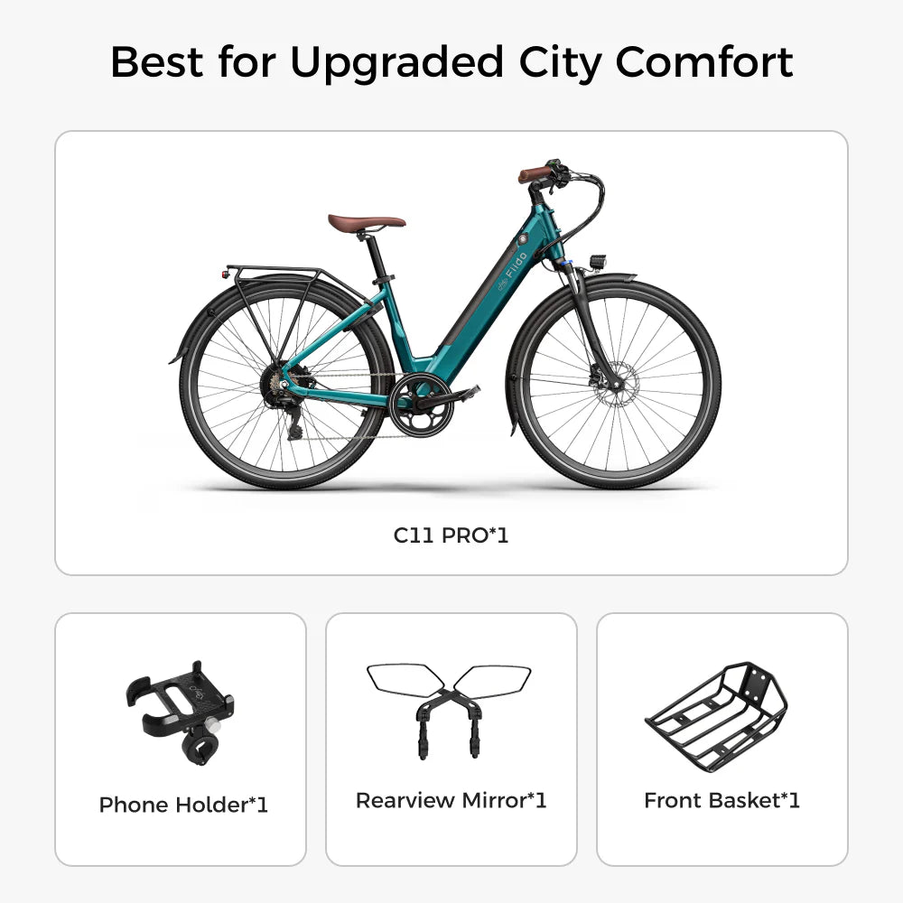 Fiido C11 Pro City E-Bike | 500W Long Range Urban Electric Bike