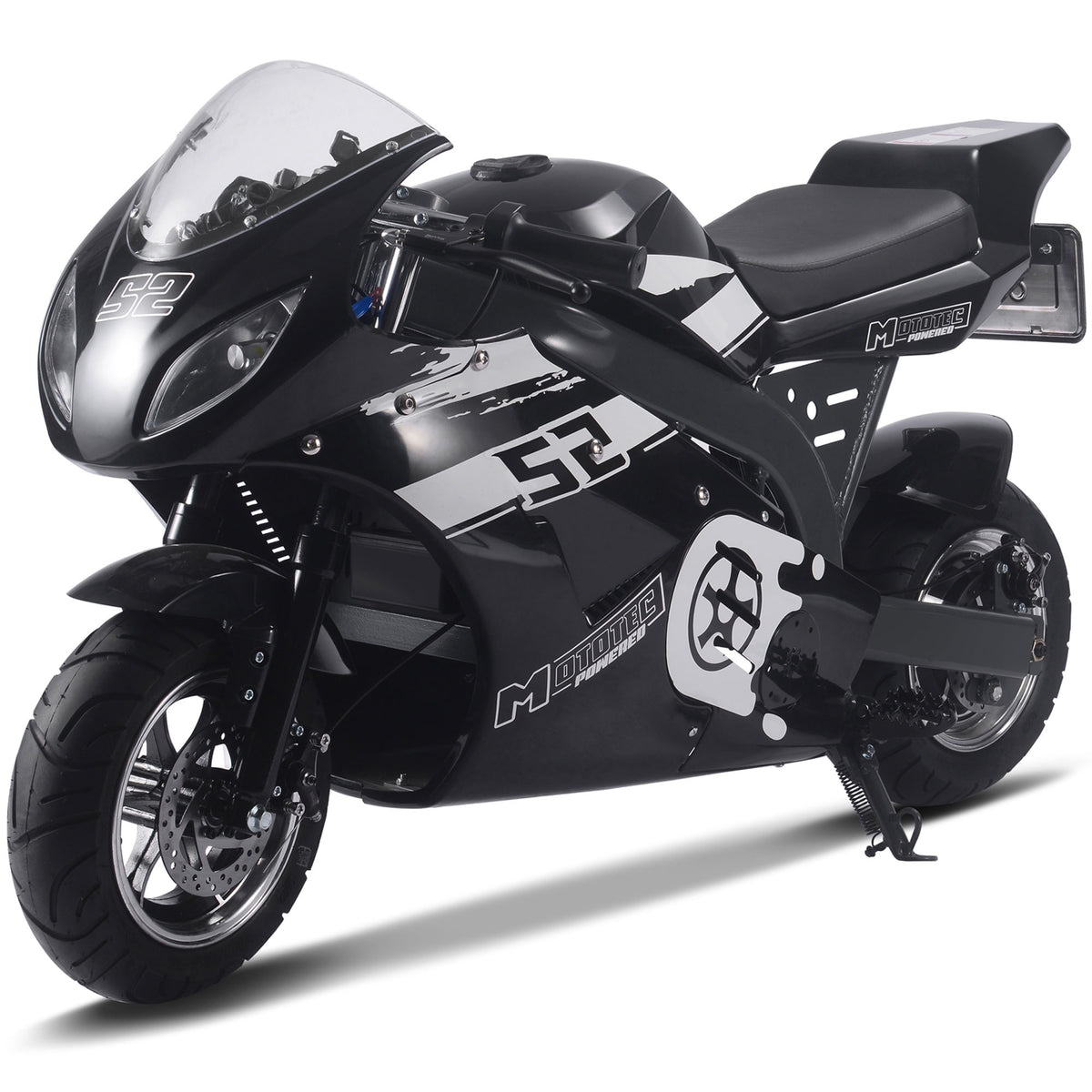 MotoTec 1000W 48V Electric Superbike Black