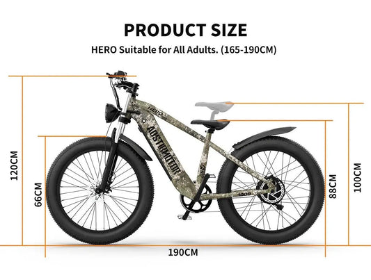 Aostirmotor Off-road Electric Bike Hero|1000w motor|52v20ah|Torque-85N.N - Renovomotors