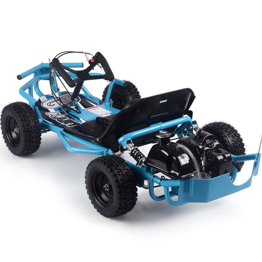 MotoTec Sandman Kids Gas Powered 52cc Go Kart 2-Stroke,Air Cooled,EPA Approved,Cruising Range:10-20 miles per tank,Top Speed:32mph Renovomotors