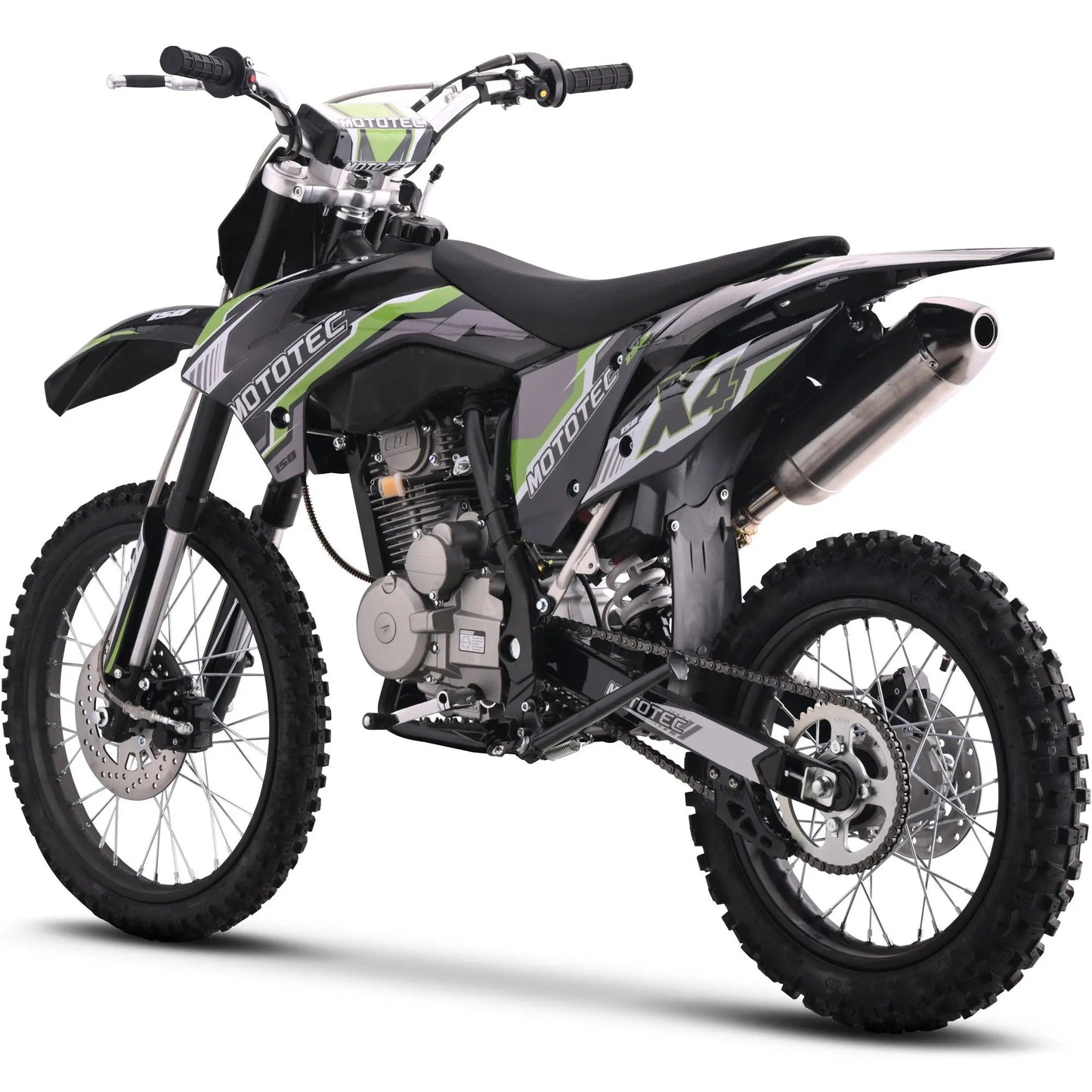 MotoTec X4 150cc 4-Stroke Gas Dirt Bike Black/Off Road Use Only MotoTec