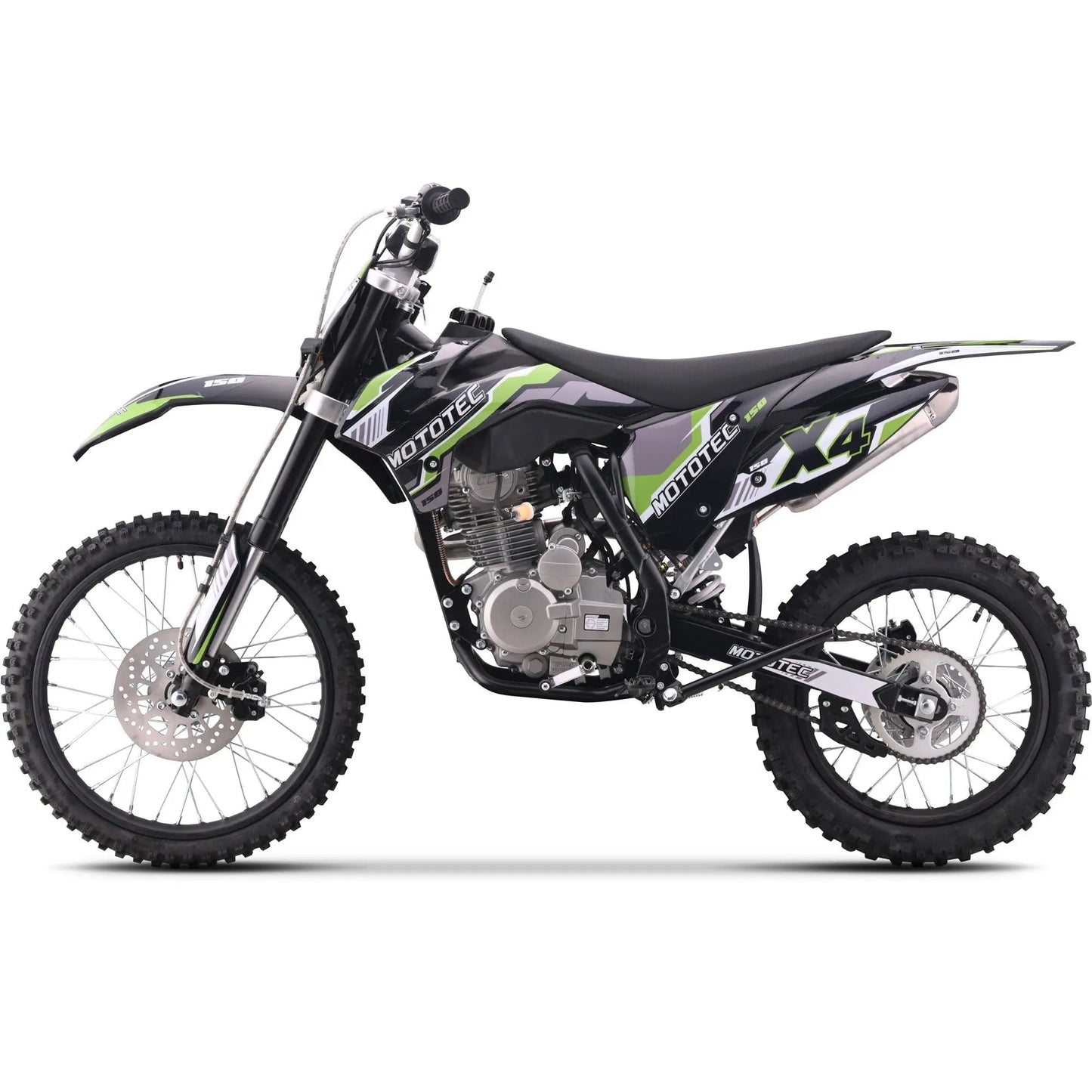 MotoTec X4 150cc 4-Stroke Gas Dirt Bike Black/Off Road Use Only MotoTec