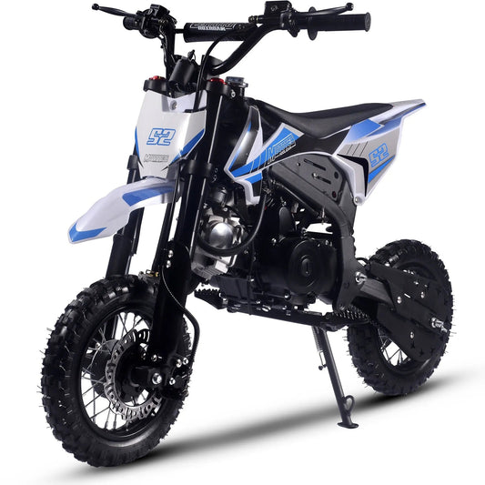 MotoTec Hooligan 72cc 4-Stroke Gas Dirt Bike Blue/Off Road Use Only MotoTec