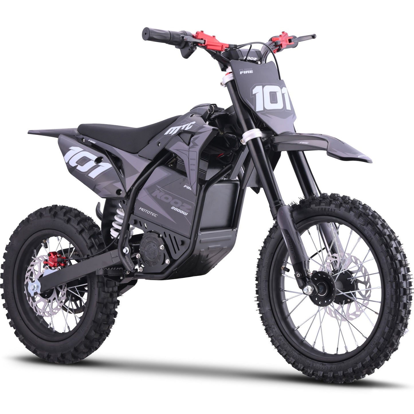 MotoTec 60v 2000w Pro Electric Dirt Bike Lithium Grey (HP115E)|Distance Per Charge: 10-18 miles|Top Speed: 40 MPH