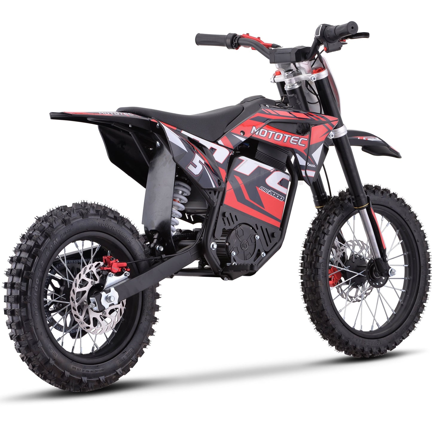 MotoTec 60v Pro Electric Dirt Bike 2000w Lithium|Distance Per Charge: 10-18 miles |Top Speed: 35-40 MPH