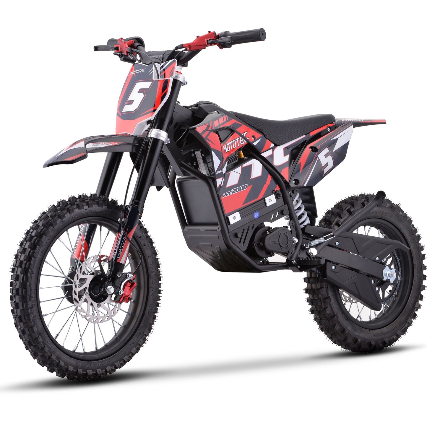 MotoTec 60v Pro Electric Dirt Bike 2000w Lithium|Distance Per Charge: 10-18 miles |Top Speed: 35-40 MPH