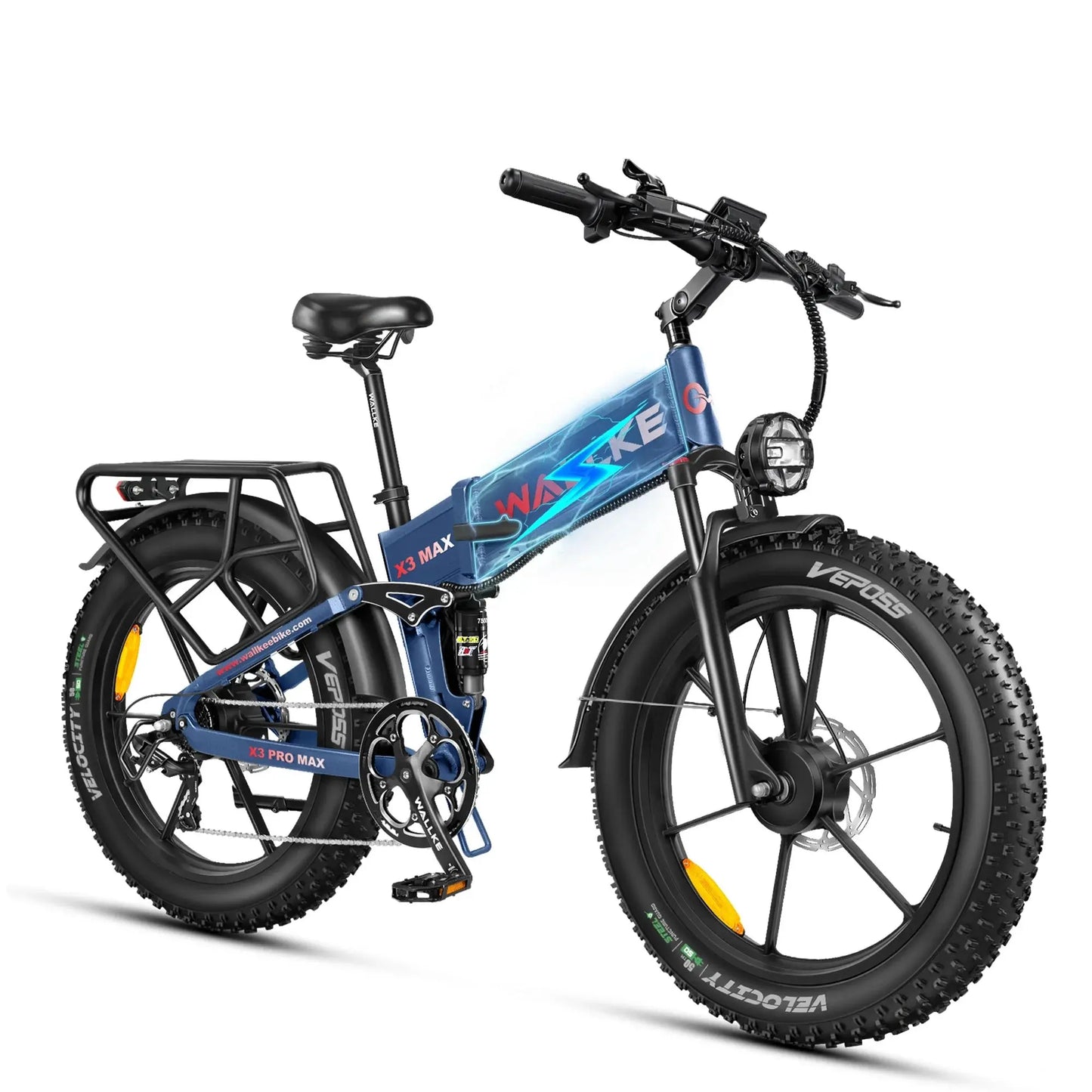 2025 Wallke X3 Pro Max | 2800W Folding Ebike|33 mph|Climbing:40+°|Tires:26" x 4" Renovomotors