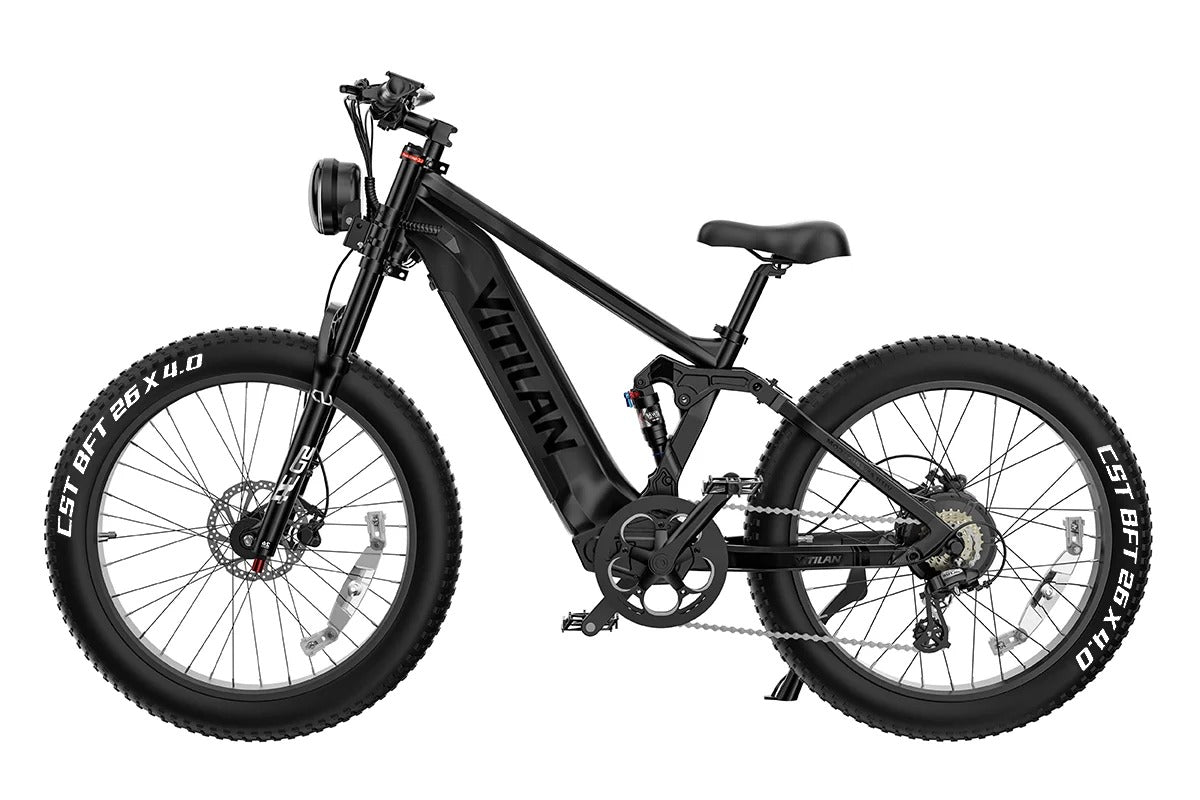 Vitilan T7 PRO Electric Bike | 1000W 52V Full Suspension E-Bike