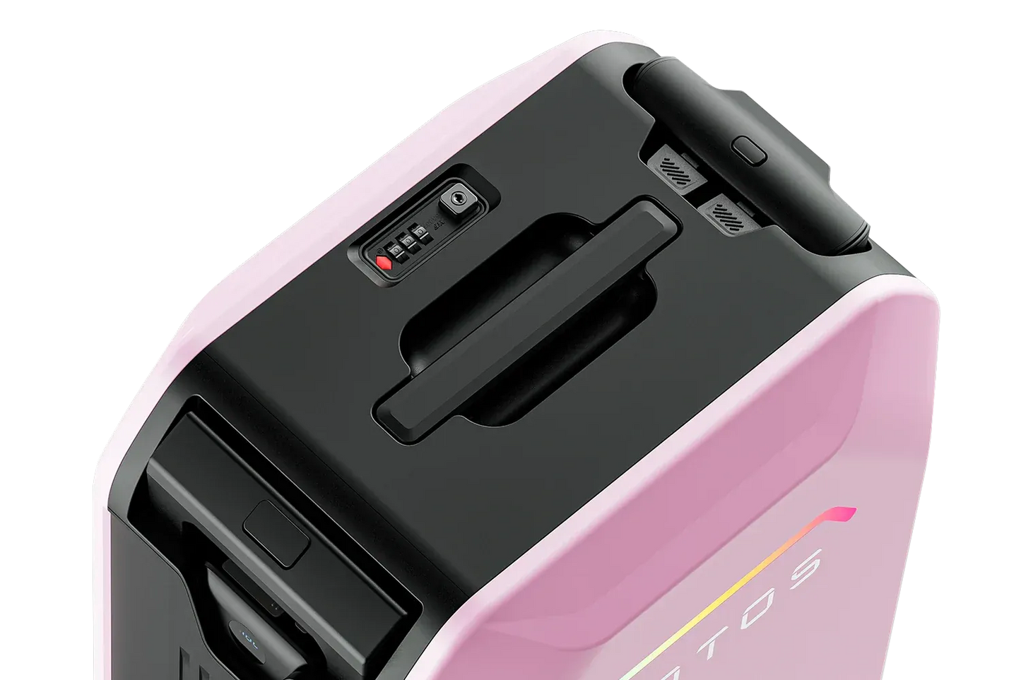 Smart Rideable luggage|App Control|Motor:200W|Speed:6mph|Mileage:6.2miles|Airline-Approved|Zipperless|ABS+PC|4″ solid tires||Weight: 17.3lbs|Max Load:242lbs|Battery:37V,2.5Ah|Charge time:3h|Electric Brake|Volume:31L|1-Year Warranty