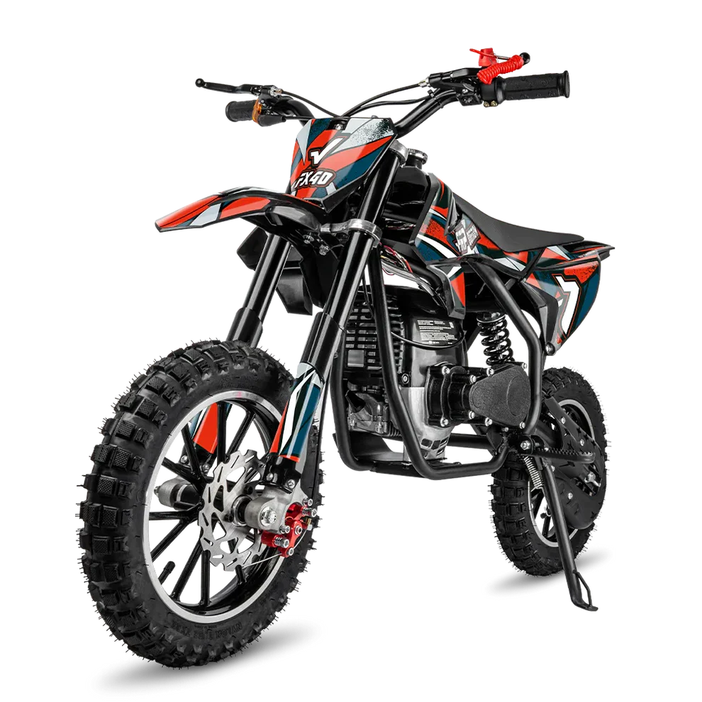 FRP mini dirt bikes for youth riders.40cc & 50cc gas bikes built for safe off-road fun