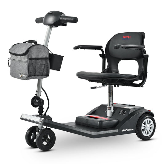 Metro Mobility Scooter AIR CLASSIC 250W Motor lightweight 24v 12ah 265LBS Capacity IPX4 41LBS Weight Renovomotors
