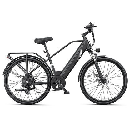 DYU C7 Lite 26" Electric Bike - Black - Side View