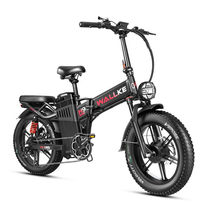 Wallke H9 AWD EBike 3200w 60/82Ah AWD FOLDING Dual Motor E-bike|Samsung battery-82Ah/3936Wh|App Smart Display|Top Speed-34mph