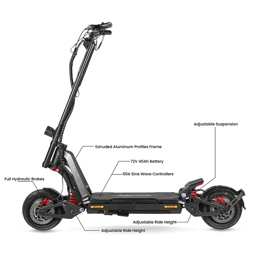 Inmotion RS Midnight and Original 2.0 60 MPH Dual Motor Electric Scooter for Adults | Adjustable Deck Height - Image 4