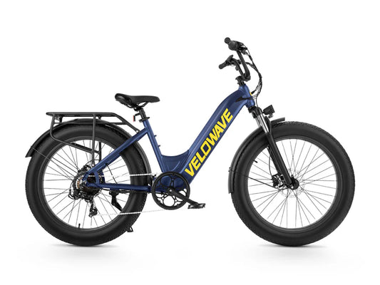 Velowave Rover Step-Thru Electric Bike – 750W Fat Tire E-Bike with 48V 15Ah Battery