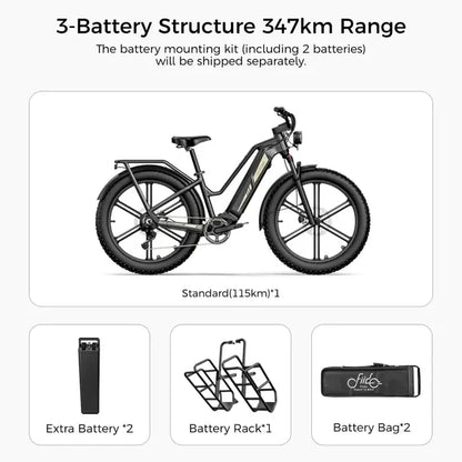 Fiido Titan Cargo Electric Bike | 750W Fat Tire Long Range E-Bike