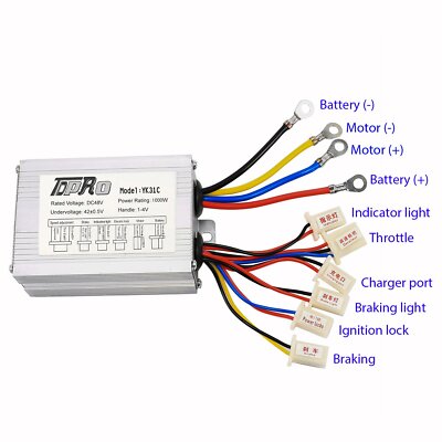 48V 1000W Brushless Motor Controller - Wiring Diagram