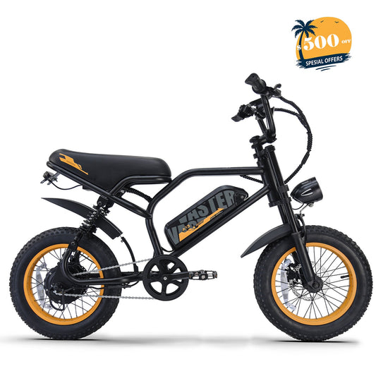 AVDLBIKE A13 Teenager Electric Bike – 20-45 Mile Range, 36V12.8Ah, 460Wh Battery, 16" Fat Tire (Orange)