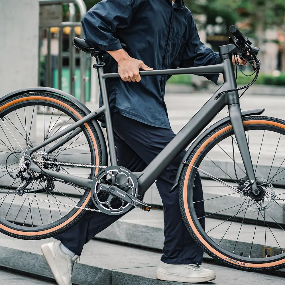 Fiido C21 Gravel E-Bike Extender, 124 mi Range, Rear Rack, Extra Battery, 700C Puncture-Proof Tyres, Grey Long-Distance Adventure Commuter