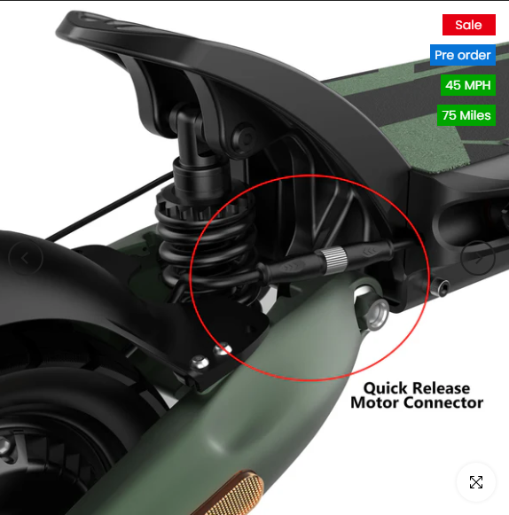 NANROBOT D6+ MAX All-Terrain Electric Scooter Motor: dual motor, 1500W*2 Battery: 60V 30A Tire: 10'' wide tires Brake: hydrualic brake Max load: 330lbs