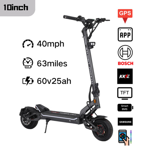 Teverun Fighter Mini Electric Scooter | Dual BOSCH Motors | 2950W Peak Power | 62 Mile Range
