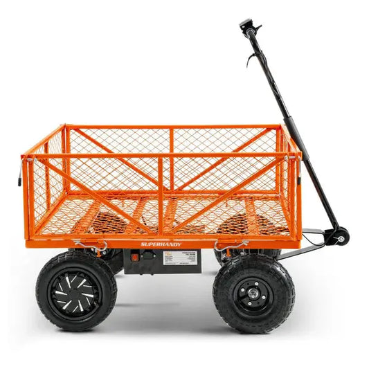 Electric Garden Cart Pro - 5.7 Cu Ft, Convertible Flatbed, 440lb Load Renovomotors