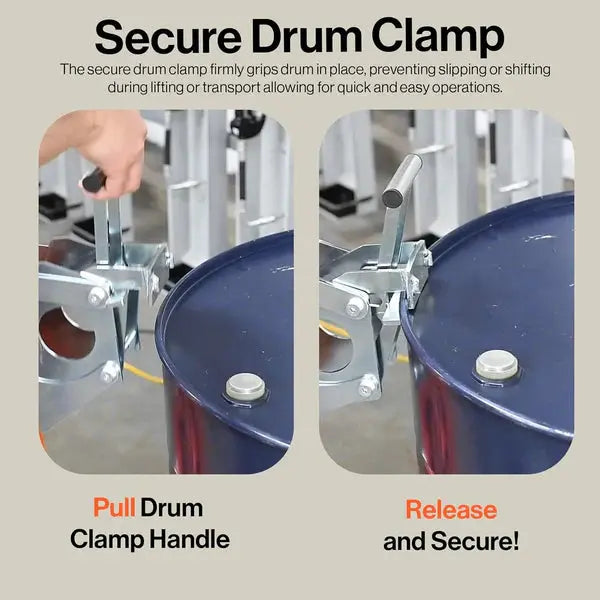 SuperHandy Hydraulic Drum Lift - 550 LB Capacity Barrel Handler for 55-Gallon Drums Renovomotors