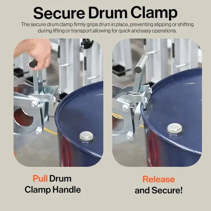 SuperHandy Hydraulic Drum Lift - 550 LB Capacity Barrel Handler for 55-Gallon Drums Renovomotors