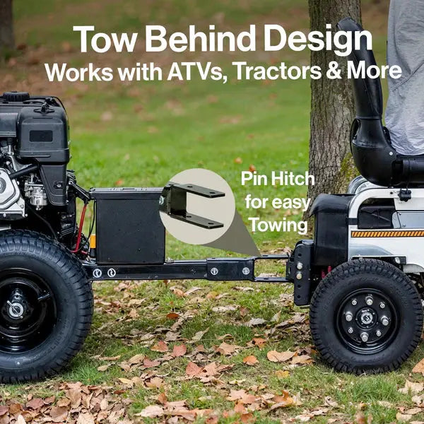 Tow-Behind Leaf Blower – 15HP Electric Start Gas Engine 3000 CFM, 207 MPH Air Speed Renovomotors
