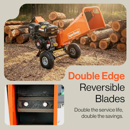 SuperHandy 4-Inch Wood Chipper Shredder Mulcher – 9HP Gas-Powered Heavy Duty Chipping Machine Renovomotors