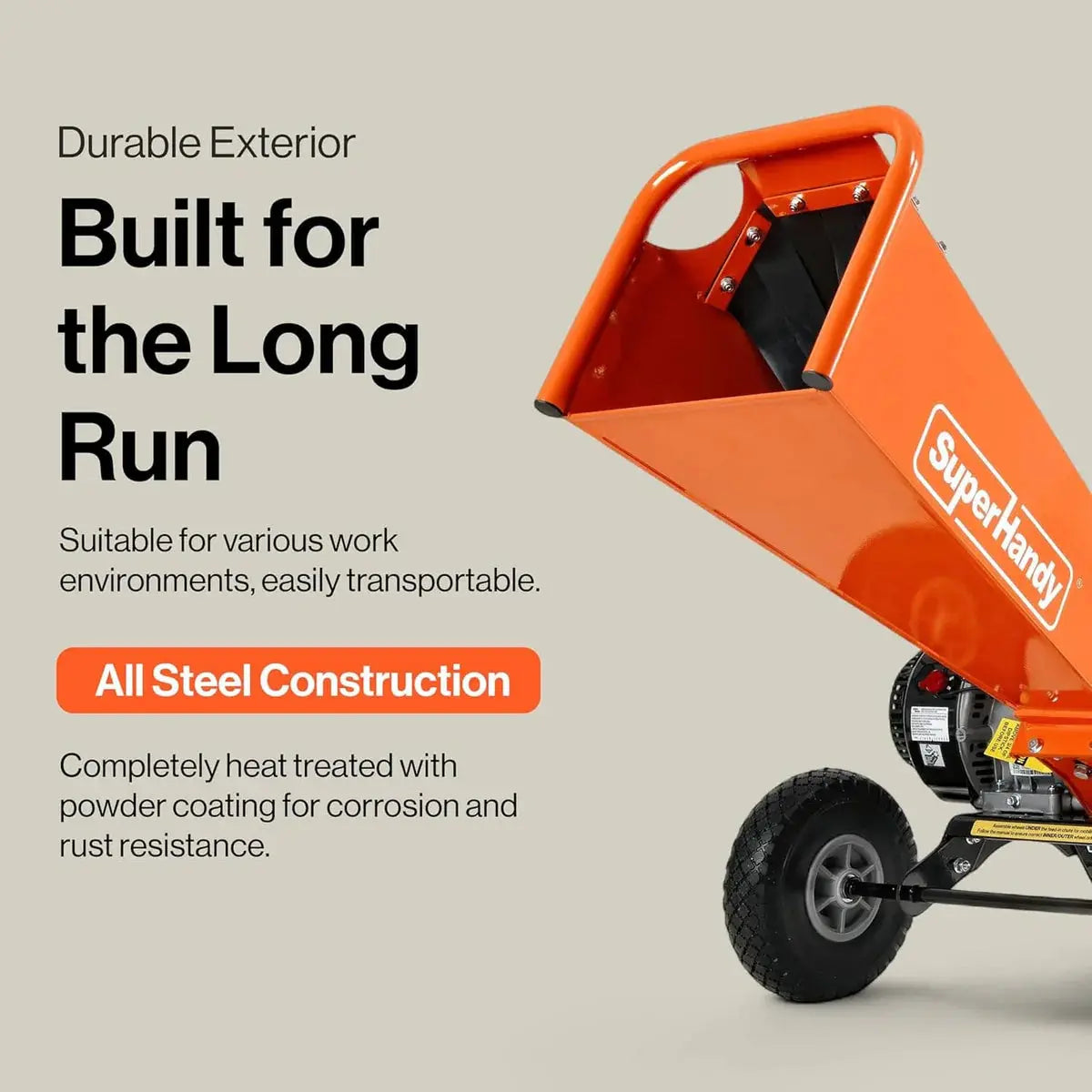 SuperHandy 4-Inch Wood Chipper Shredder Mulcher – 9HP Gas-Powered Heavy Duty Chipping Machine Renovomotors