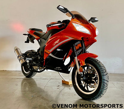 VENOM X18, 50cc MOTORCYCLE,AUTO TRANSMISSION,CAPACITY-250LBS,SPEED-40MPH,BLACK Renovomotors