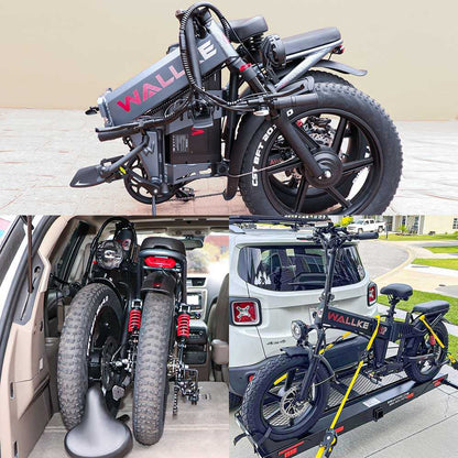 Wallke H9 AWD EBike 3200w 60/82Ah AWD FOLDING Dual Motor E-bike|Samsung battery-82Ah/3936Wh|App Smart Display|Top Speed-34mph