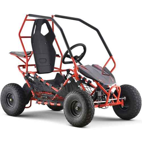 MotoTec Maverick Electric Go Kart 36v 1000w Three 12v/12ah Lead Acid Red 20mph range 12 miles